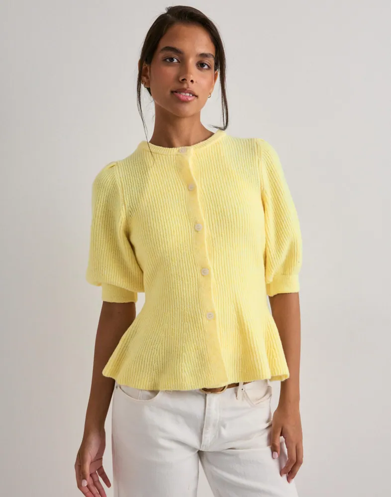 Pcsilly Ss Puff Knit Cardigan Noos