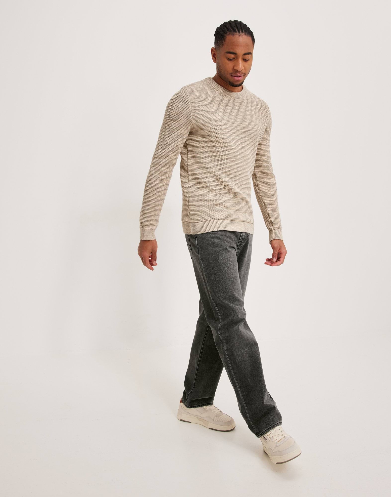 SLHVINCE LS KNIT BUBBLE CREW NECK N