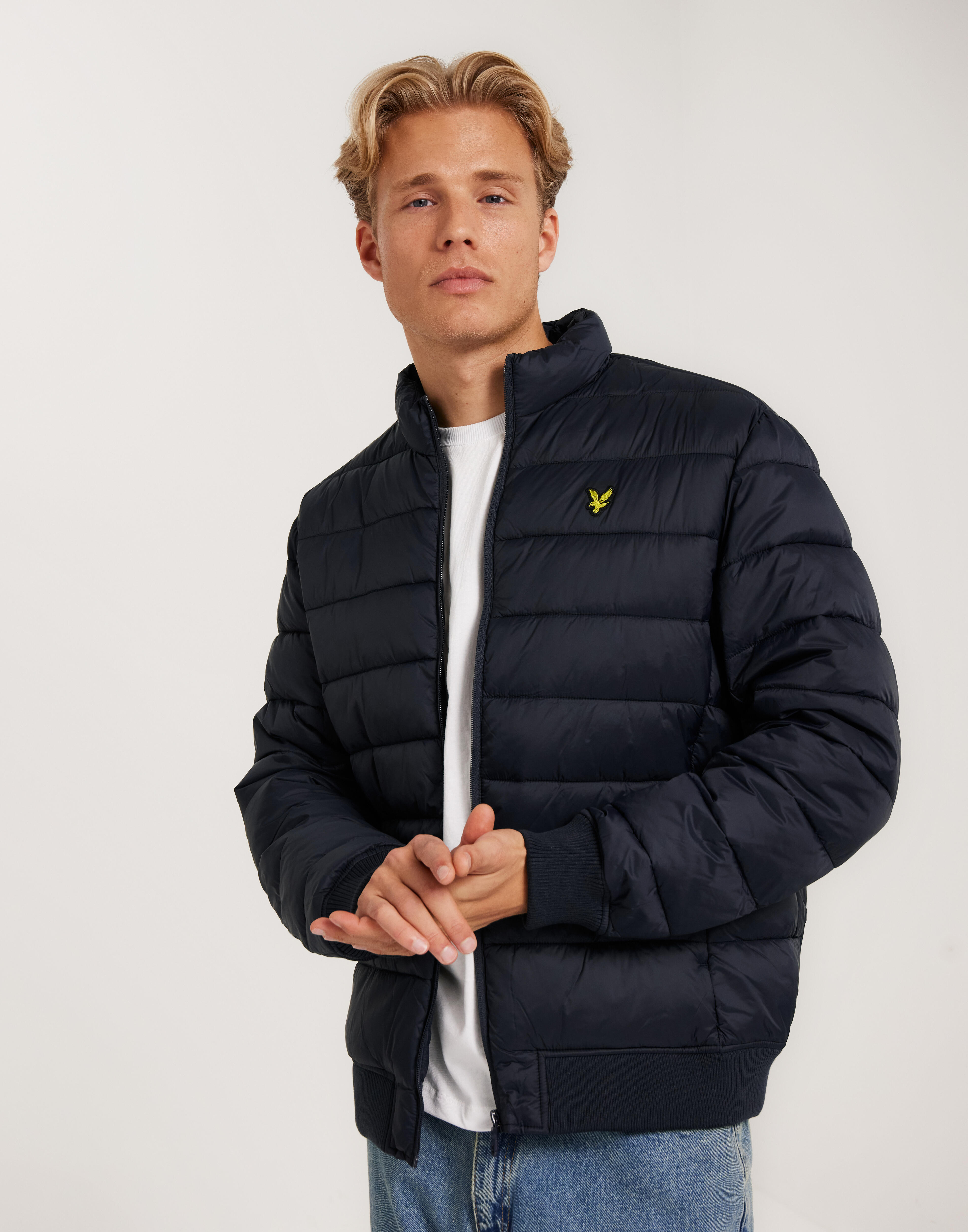 Lyle & Scott Funnel Neck Wadded Jacket Vinterjakker Blå