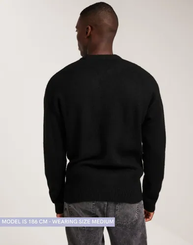 Jack & Jones svart stickad tröja med rundhals