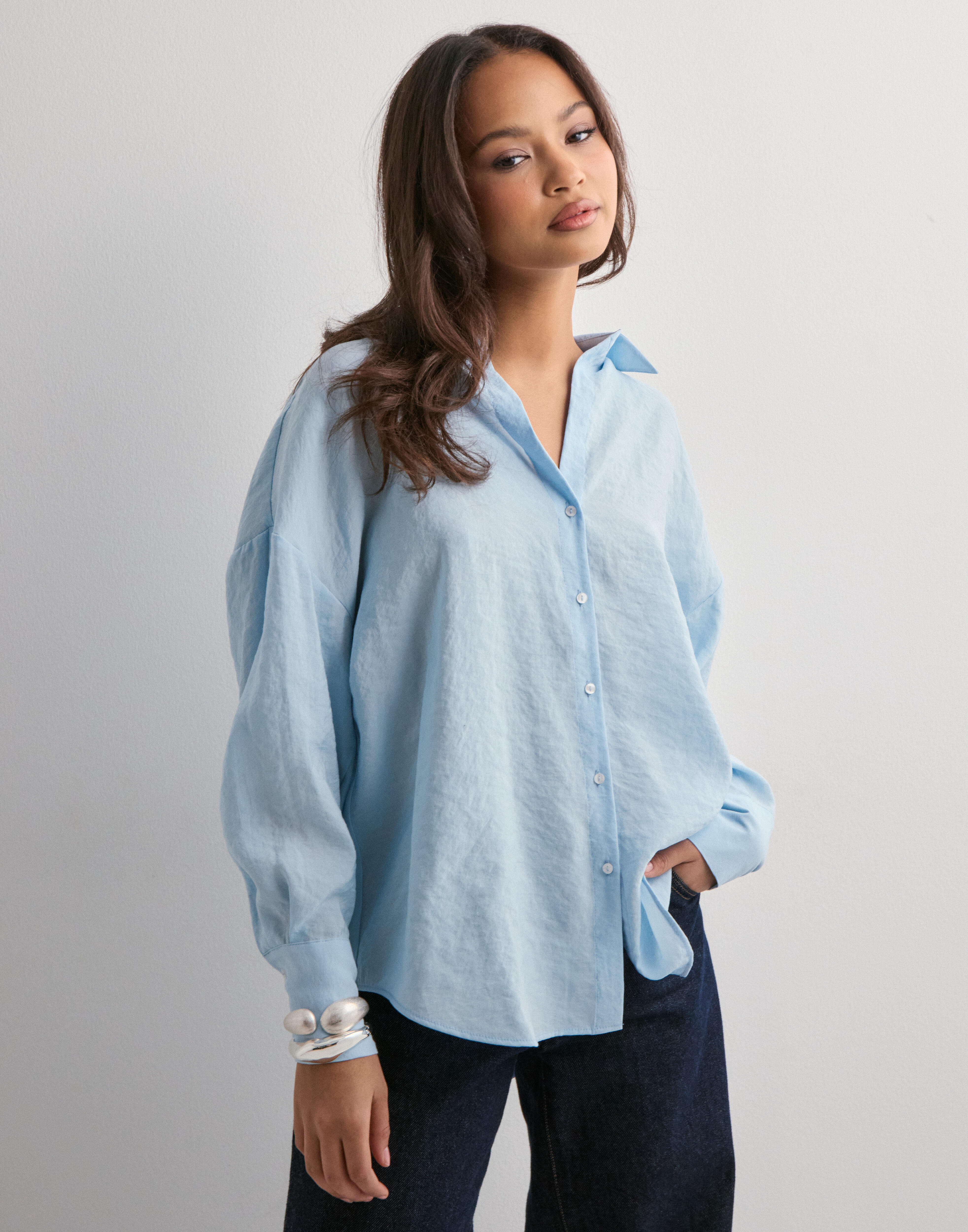 Laura L S Loose Shirt Loden Frost