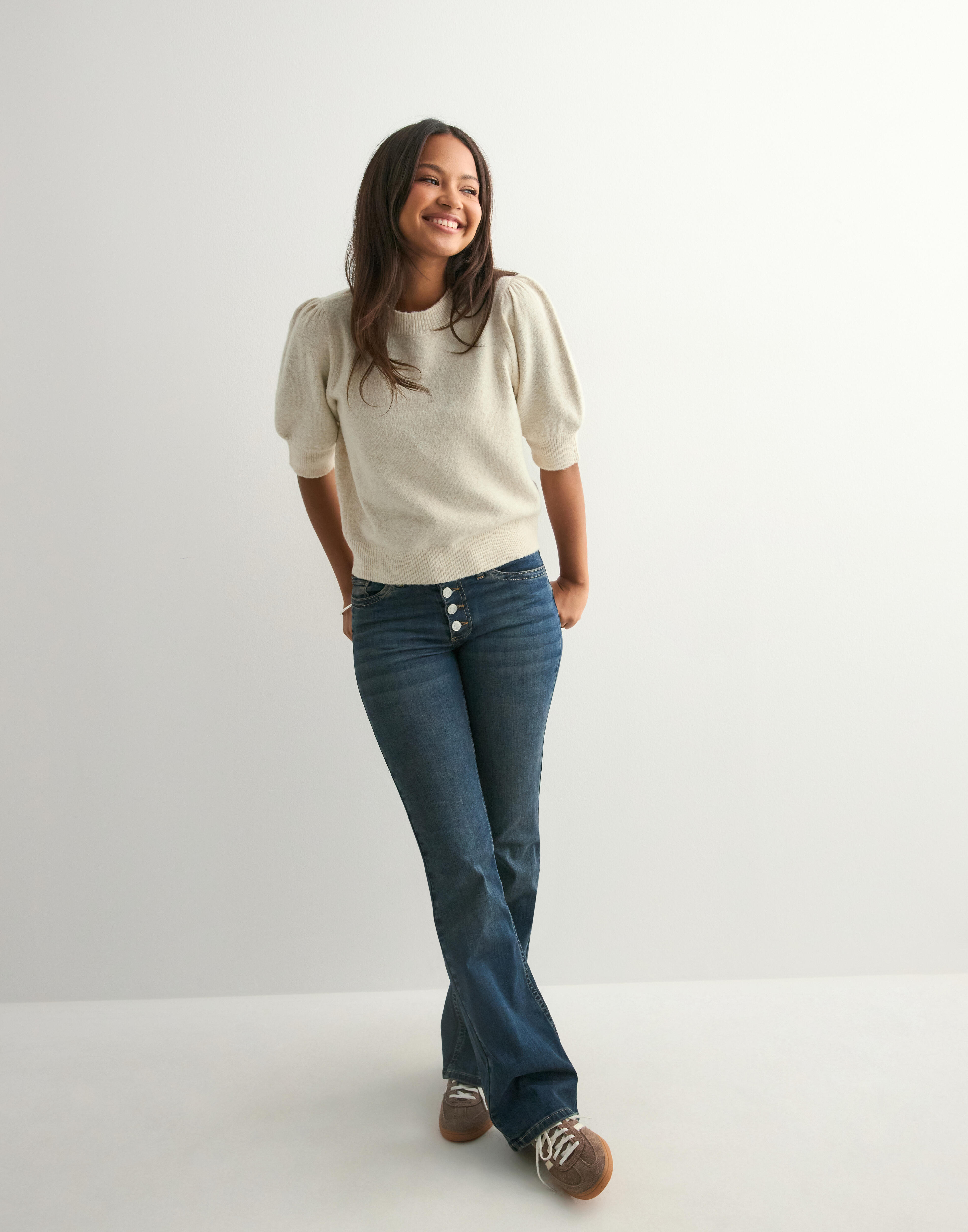 Buy Vero Moda VMDOFFY 2/4 O-NECK PULLOVER GA NOOS - Birch Melange