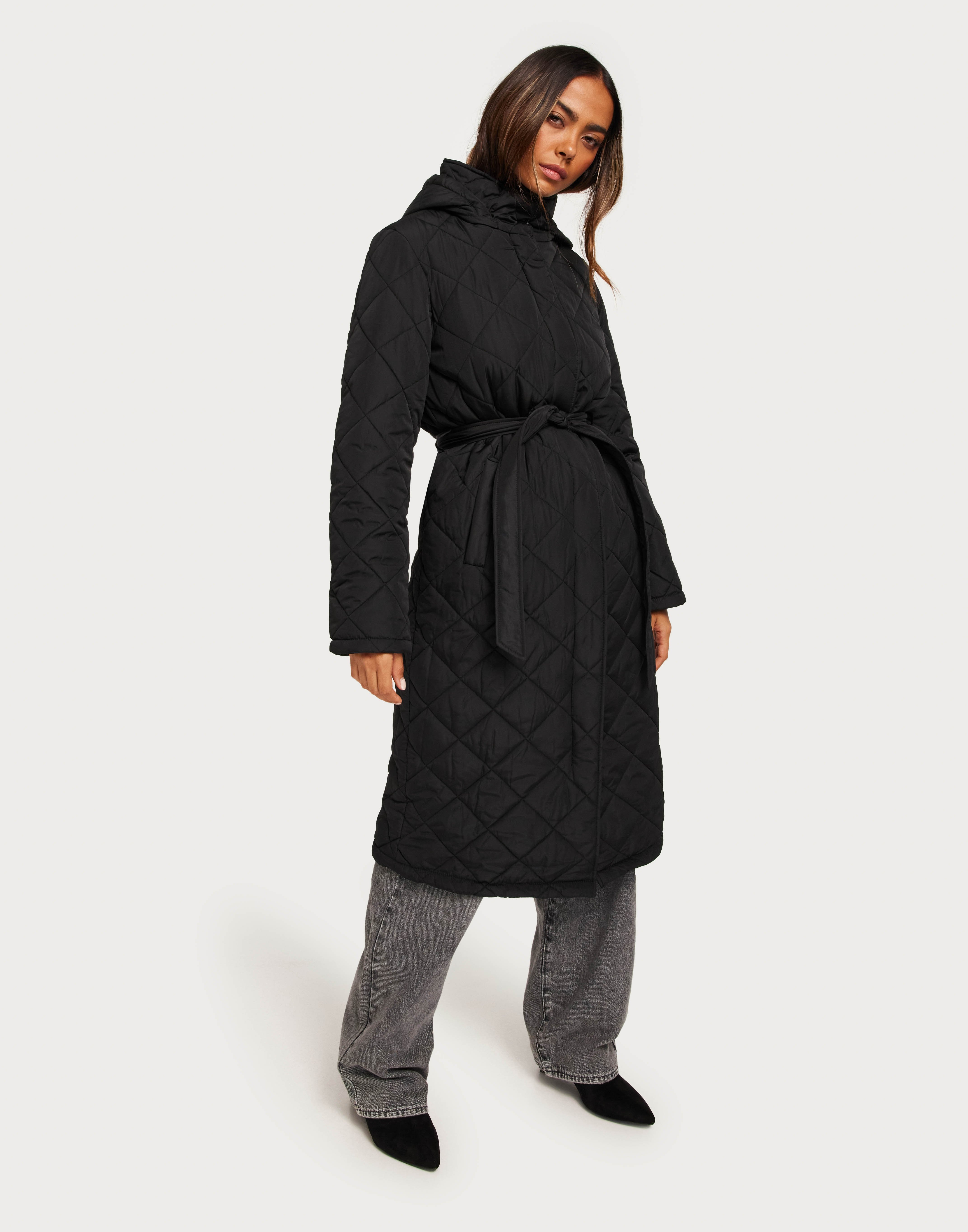 Vila Dames Vikante Quilted L/S Coat-Noos gewatteerde jas, falcon, numeric_44