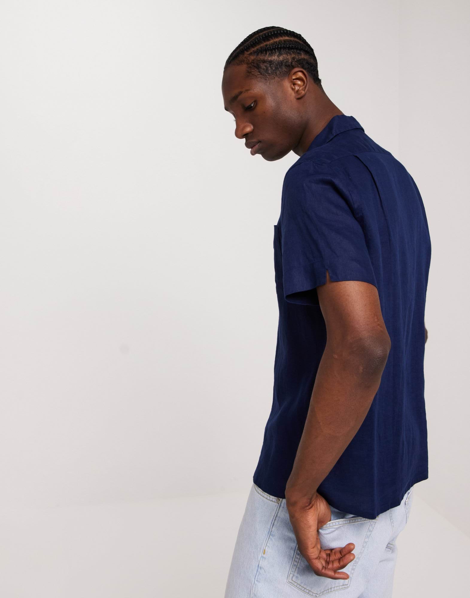 100% LINEN SHORT SLEEVE-SPORT SHIRT