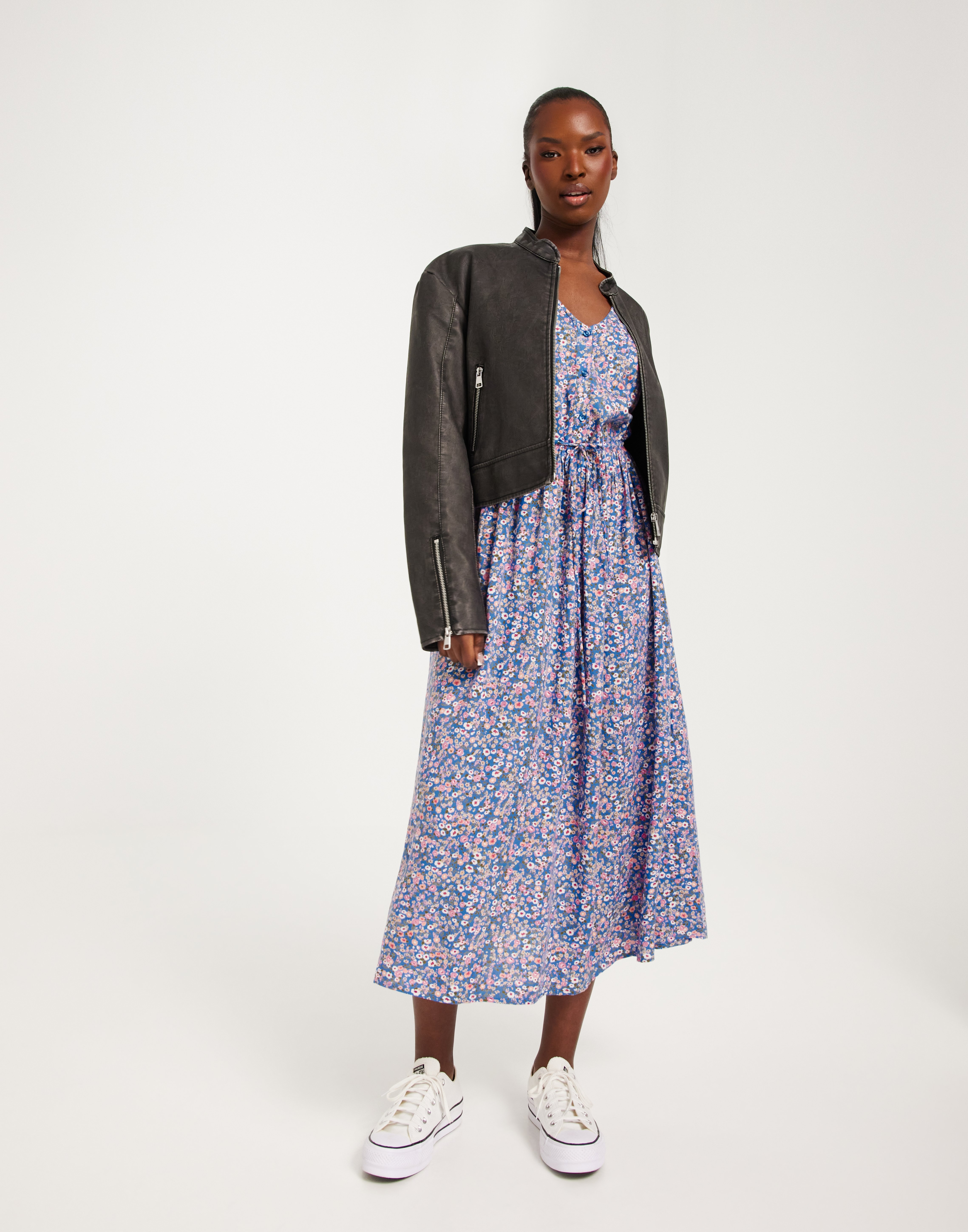 Pieces PCNYA SLIP BUTTON DRESS - Maxi-jurk - black/zwart
