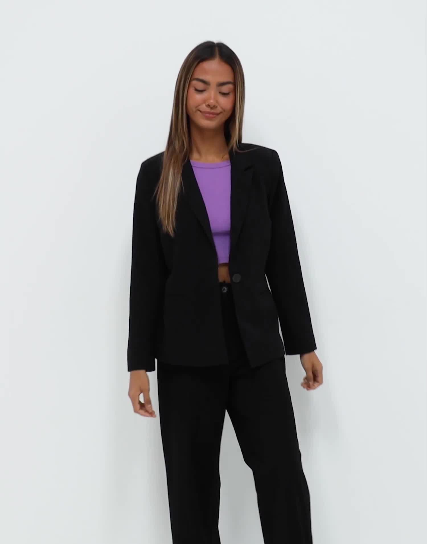 Blazer Slim VERO MODA LS Noos – Giacca Donna Con Tasche E Spalline, Nero