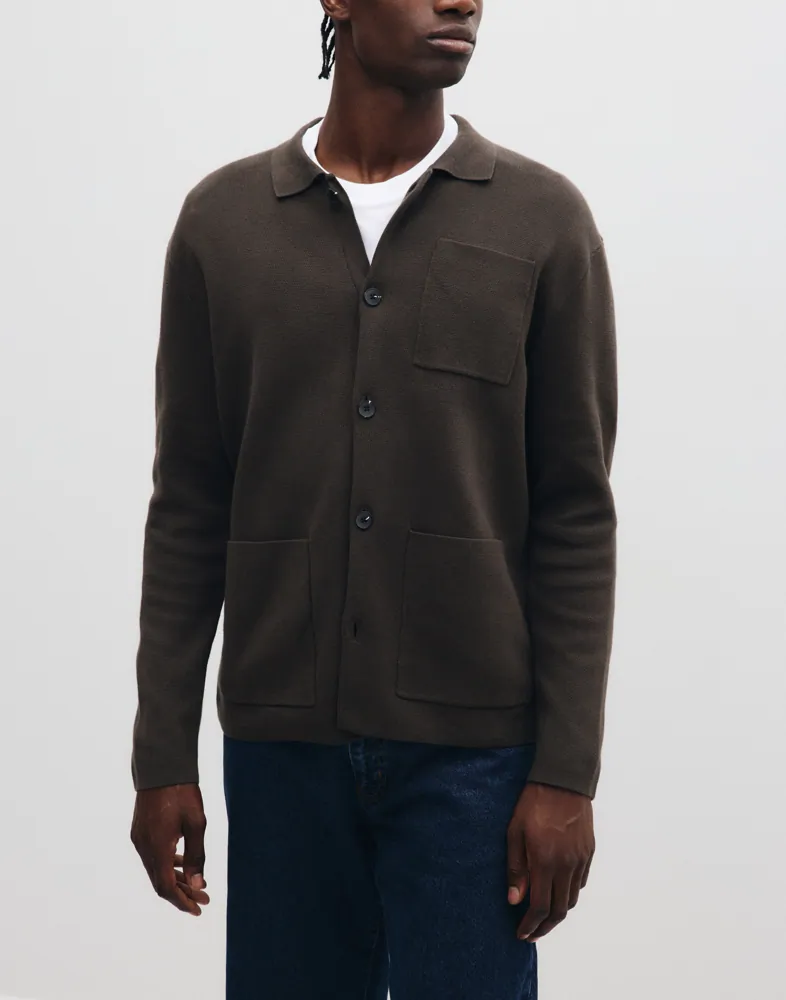 Slmmike Light Polo Cardigan Noos Cardigans & Koftor
