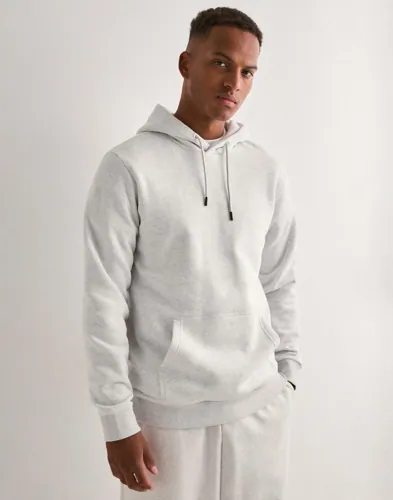 Grå hoodie från Only & Sons med luva, dragsko och magficka