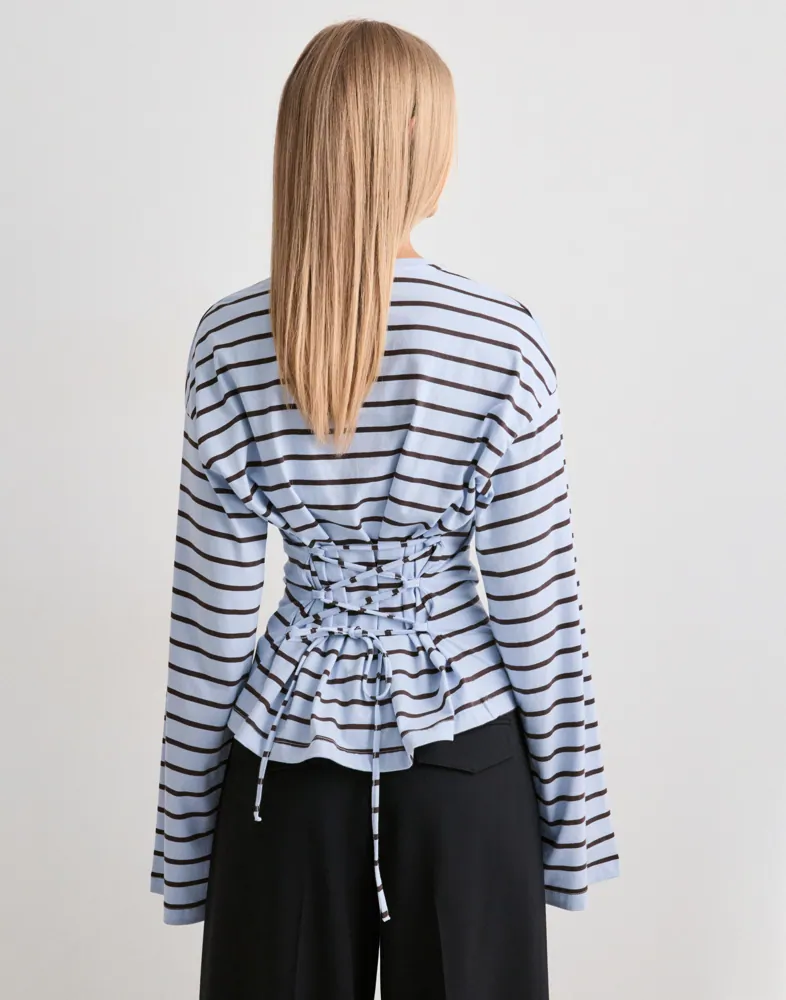 Nelly Tie Waist LS Top toppar & linnen dam – bild 3