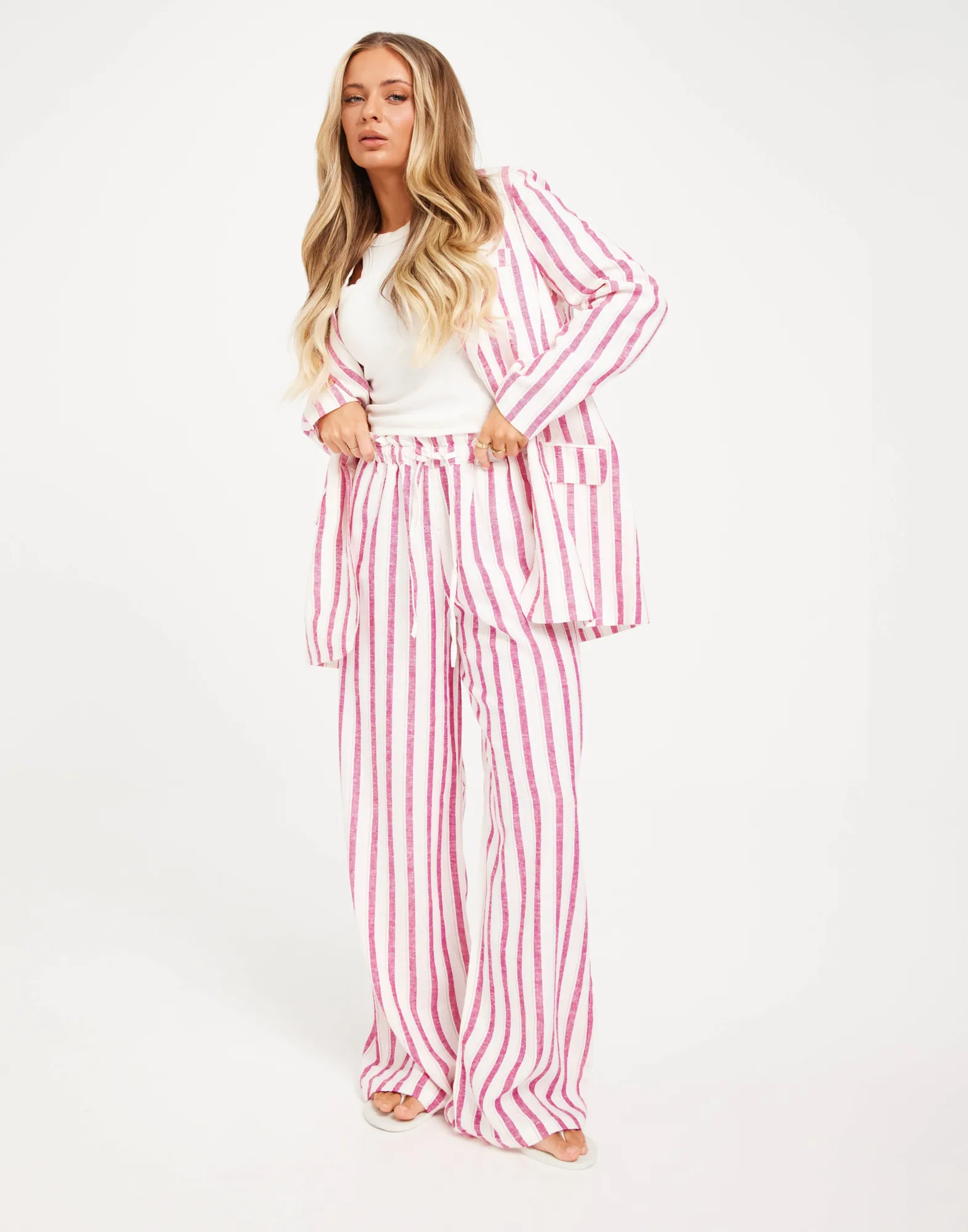 ONLCARO MW LINEN BL PULL-UP PANT PNT