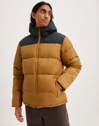 KnowledgeCotton Apparel Thermore? puffer color blocked jacket THERMO ACTIVE? - GRS/Vegan Tøj Brun