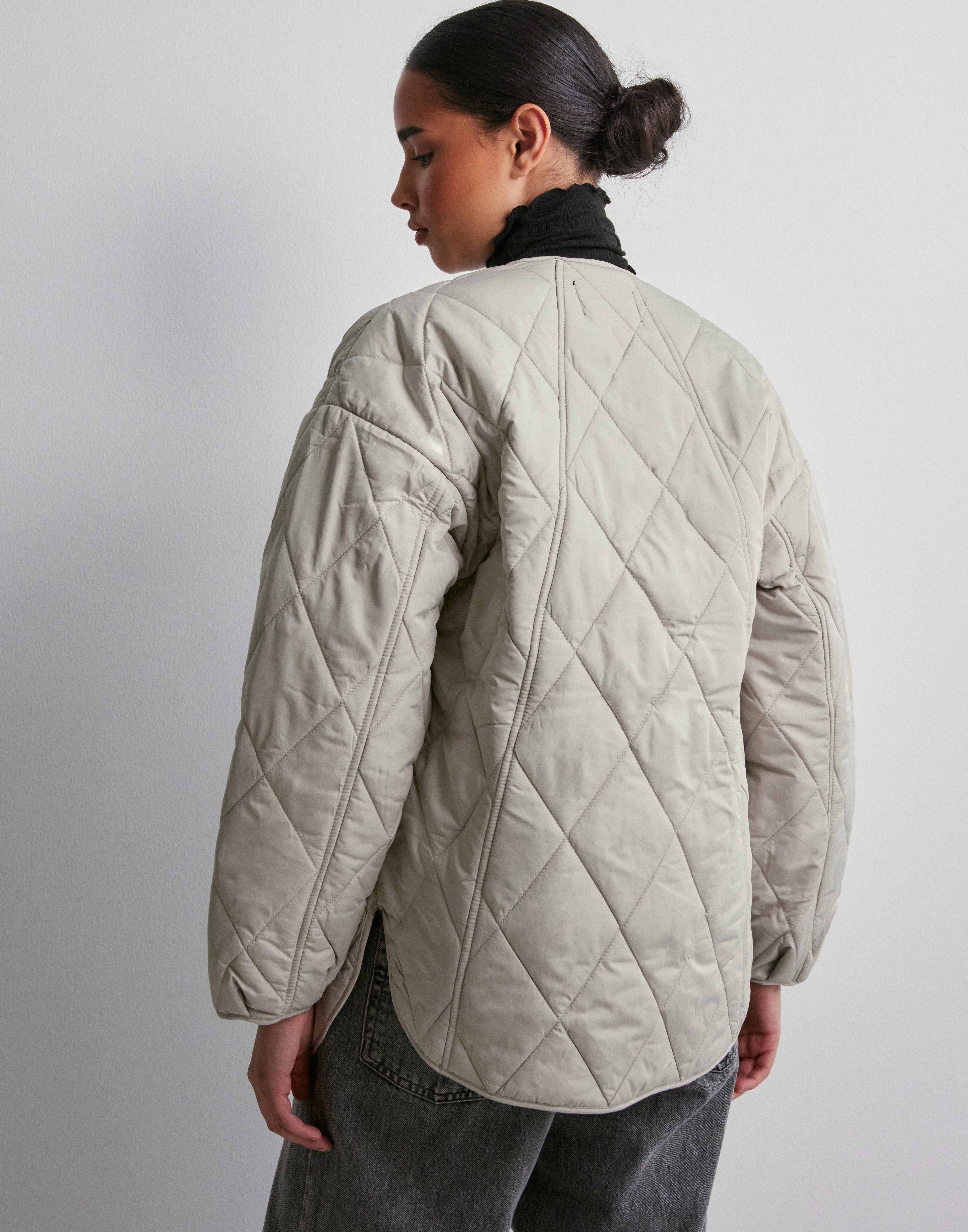 Pieces - Beige - Pcstella Quilted Jacket Noos Bc