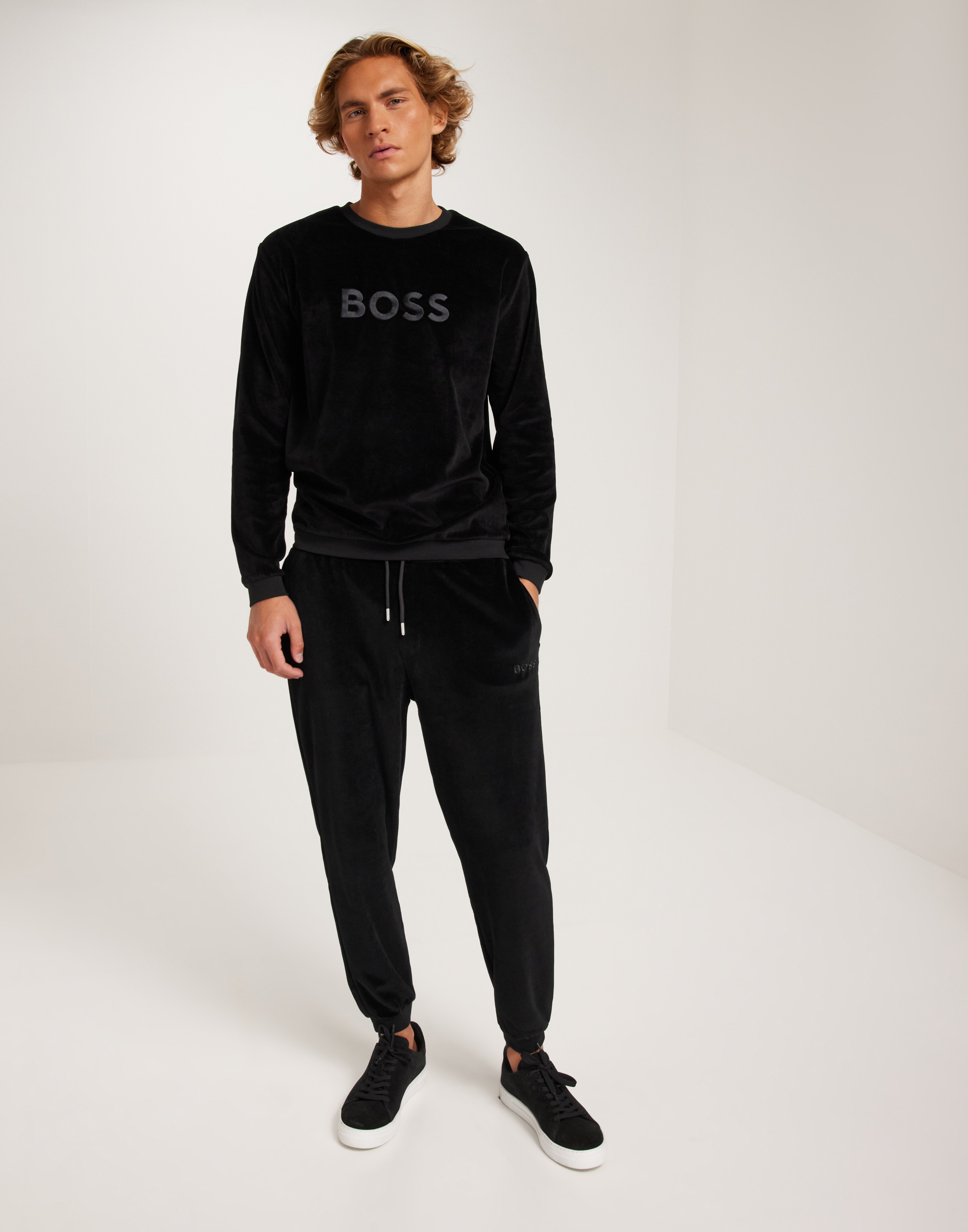 Buy BOSS Velour Sweatshirt 10169063 04 Black NLYMAN