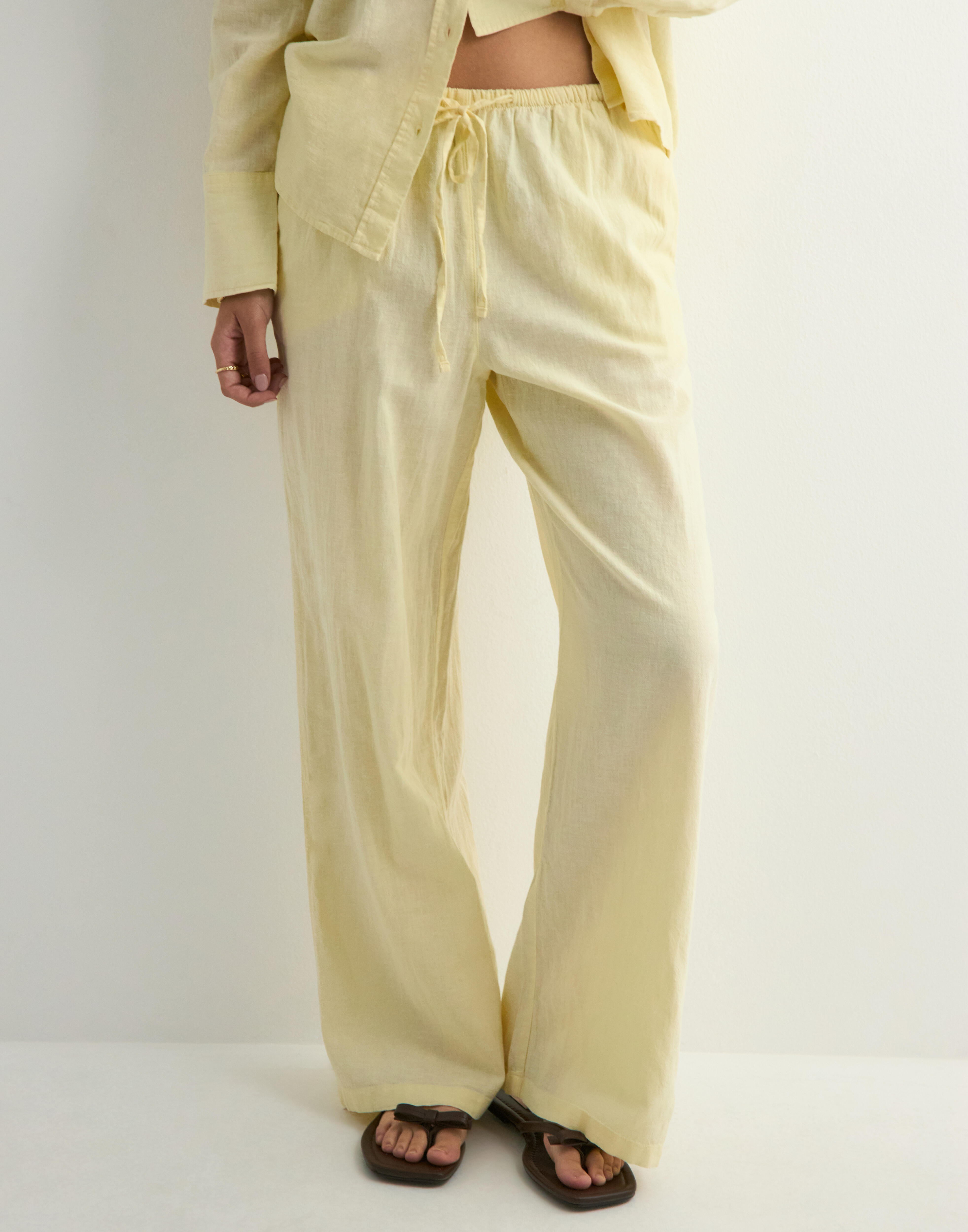 Linen blend trousers