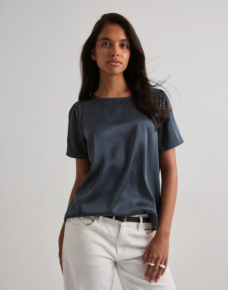 Pcjessa Ss O-Neck Top Wvn Noos Bc