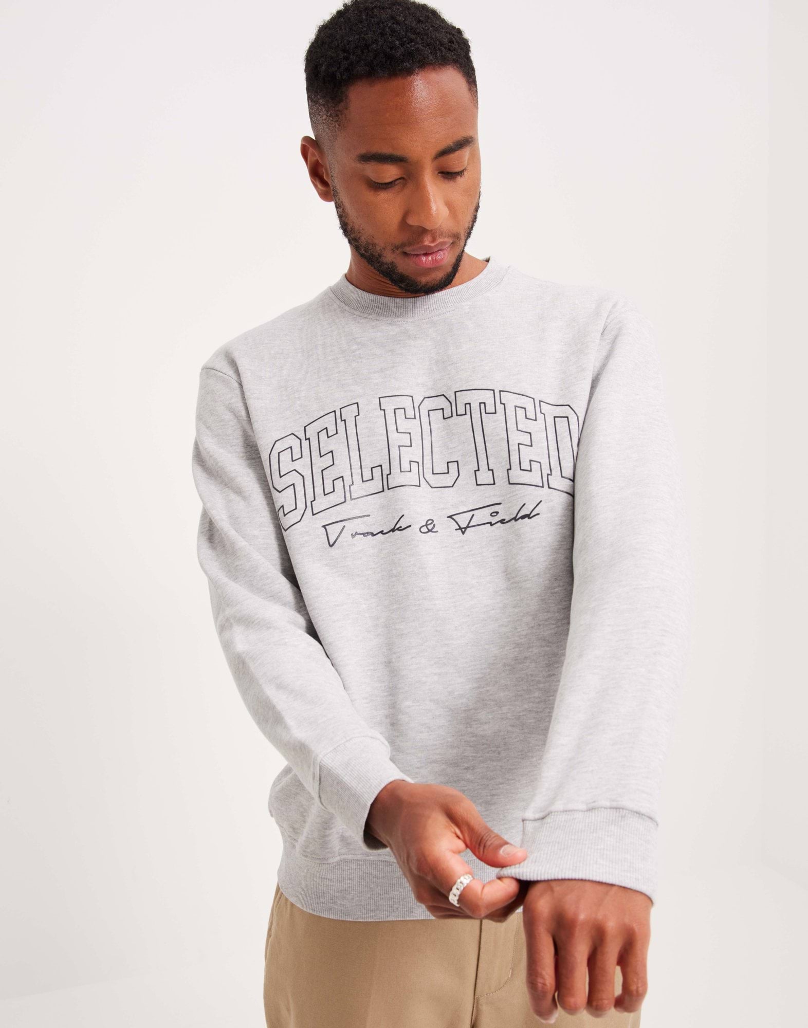 SLHRELAXWELTER PRINT CREW NECK SWEA