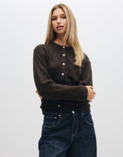 Only - Brun - Onlsimoni L/S O-Neck Cardigan Knt N