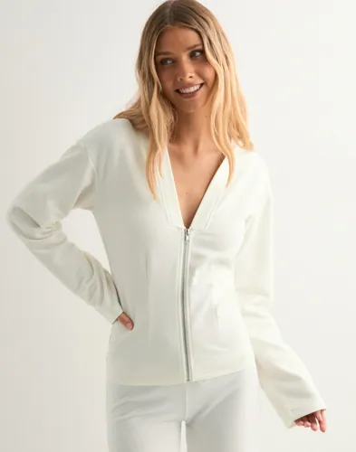 Nelly - Hvid - Waist Focus Zip Hoodie