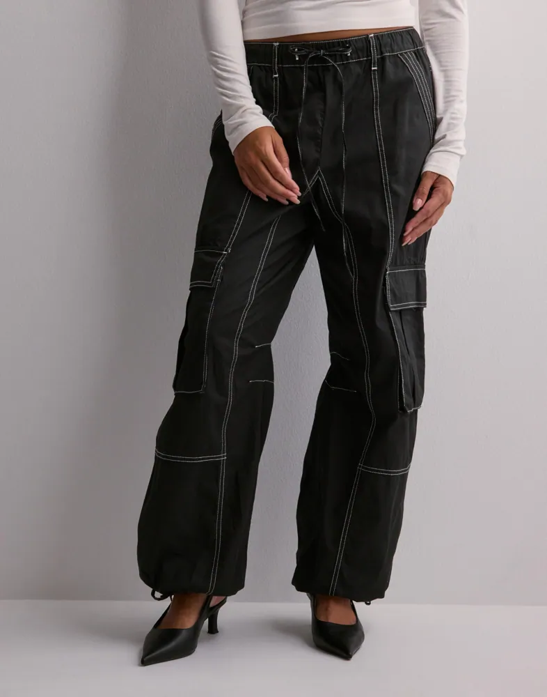 Vero Moda Contrast Stitch Leather Trousers Vero Moda Rose Faux