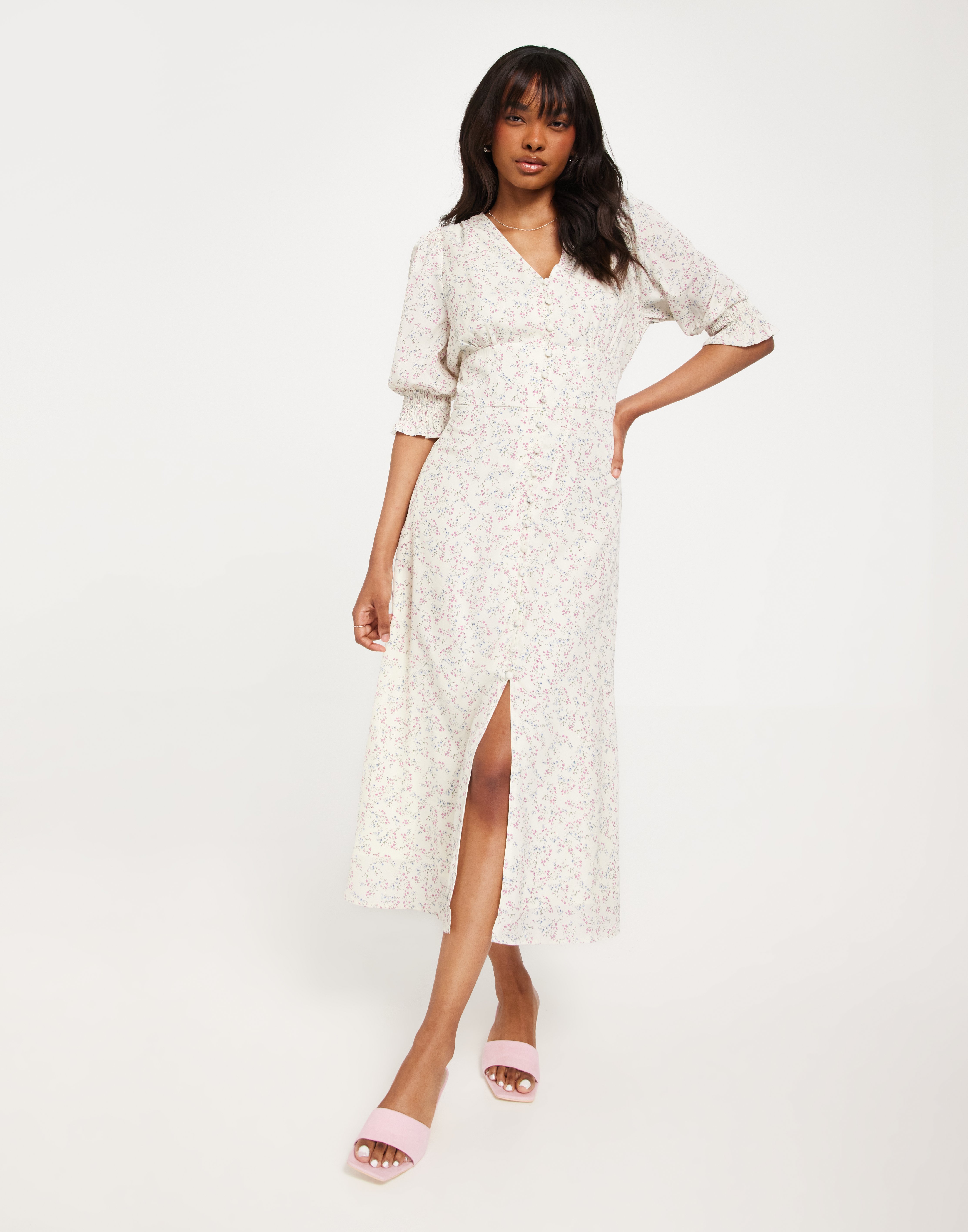 Fleur Noir Tales Midi Dress (Nightfall Bloom)