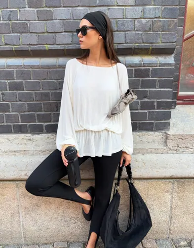 Soft Wool Blend Frill Top