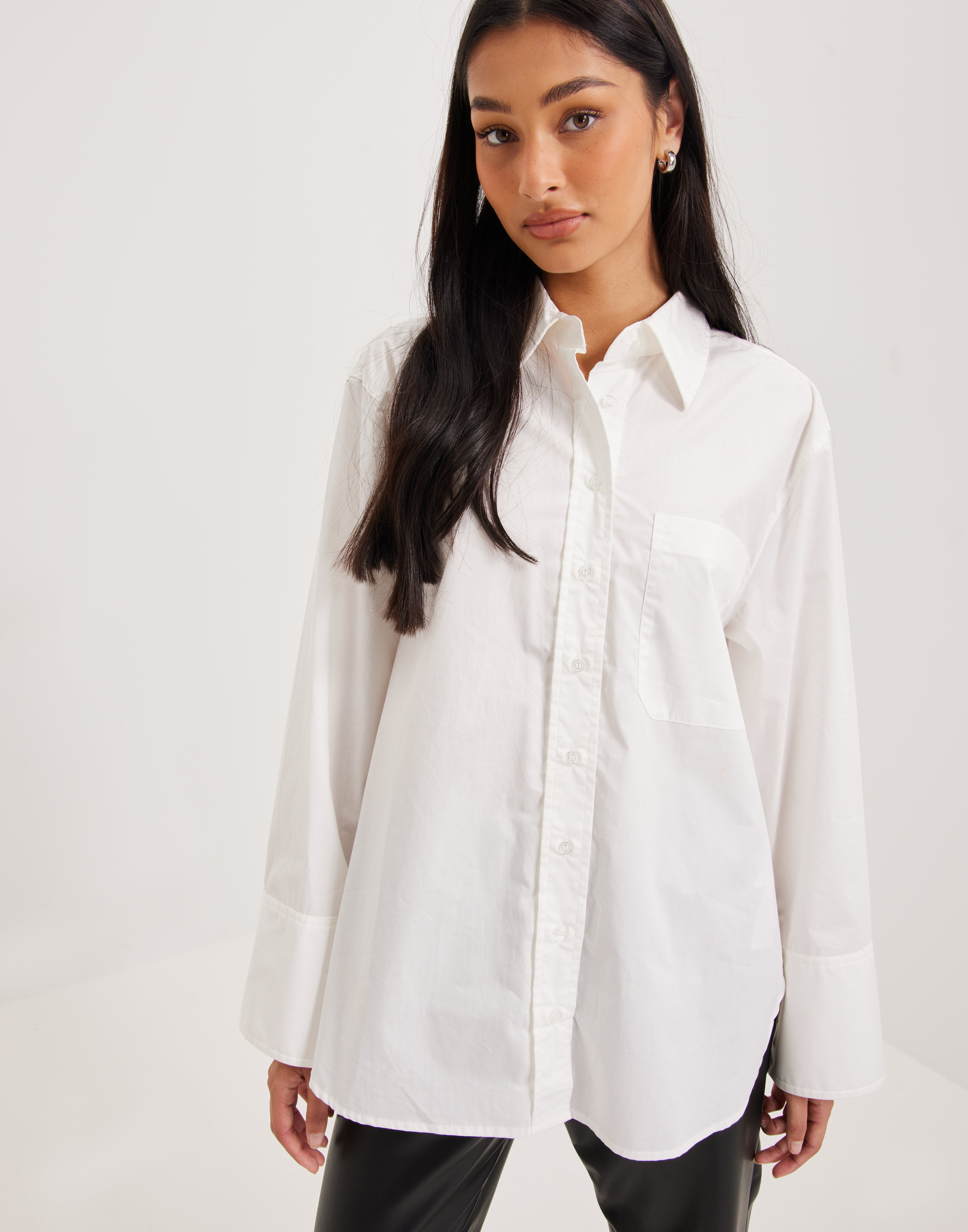 Buy Gina Tricot Gizem poplin shirt - White | Nelly.com