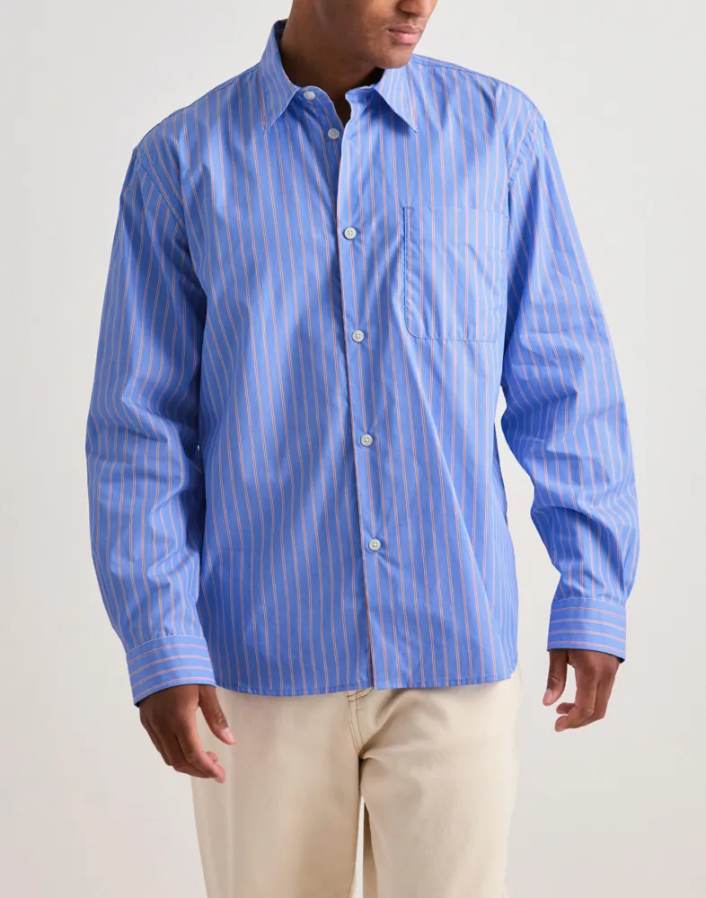 Slhrlxholger Stripe Ls Shirt Randiga skjortor