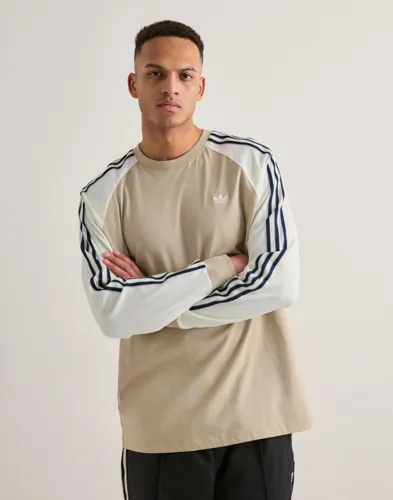 Adidas Originals Cali beige långärmad t-shirt med revärer