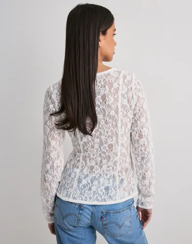 Nelly Buttoned Lace Blouse blusar dam – bild 3