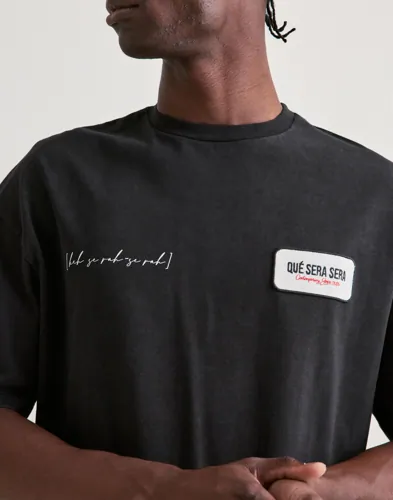 Que Sera Sera William Washed Tee Kortärmade t-shirts t-shirts - bas herr – bild 3