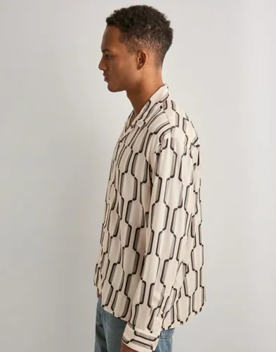 Selected Men Slhrlxaxel Aop Ls Shirt Mönstrade skjortor herr – bild 2