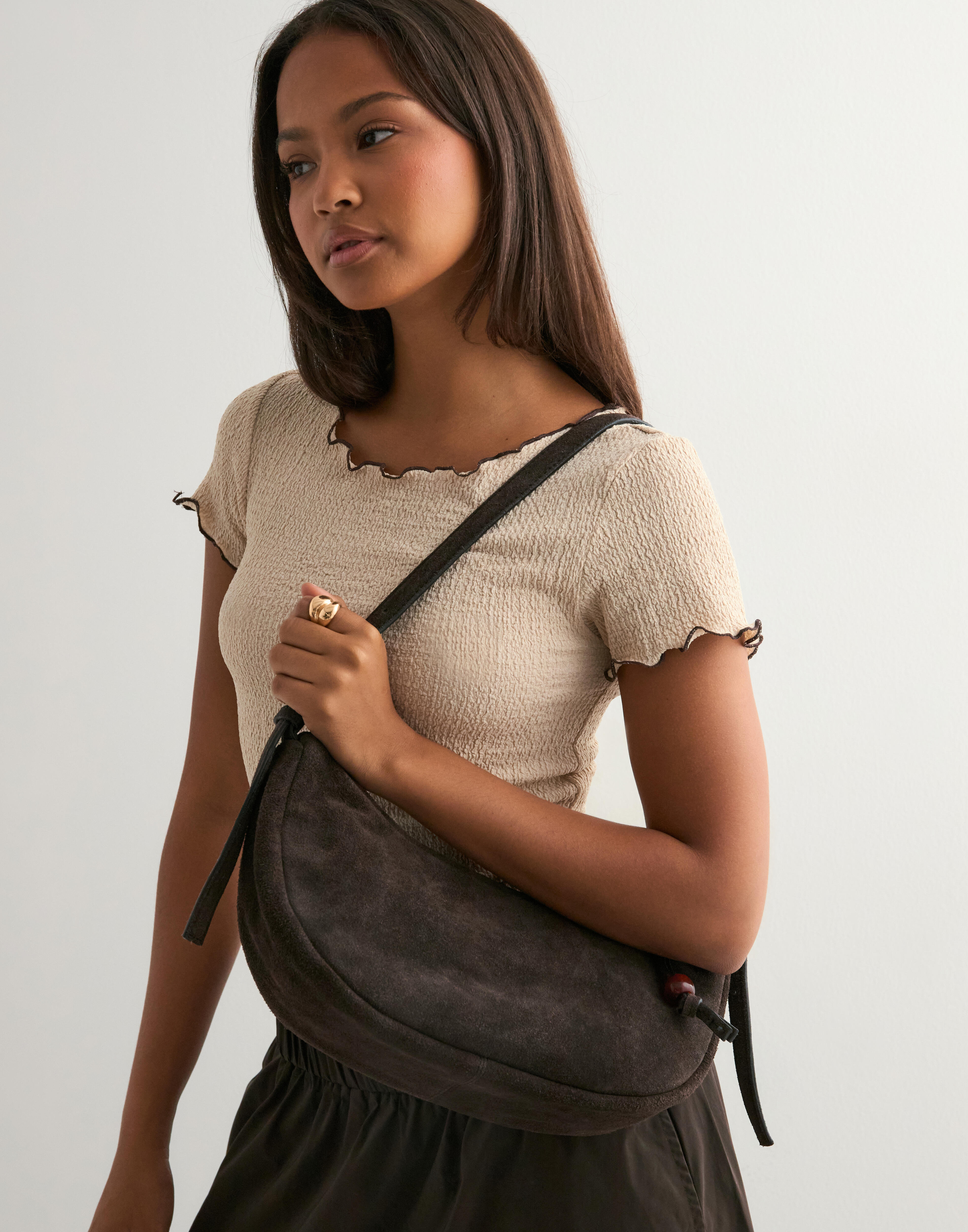 Buy BECKSÖNDERGAARD Suede Veg Tacey Bag - Chocolate Torte | Nelly.com
