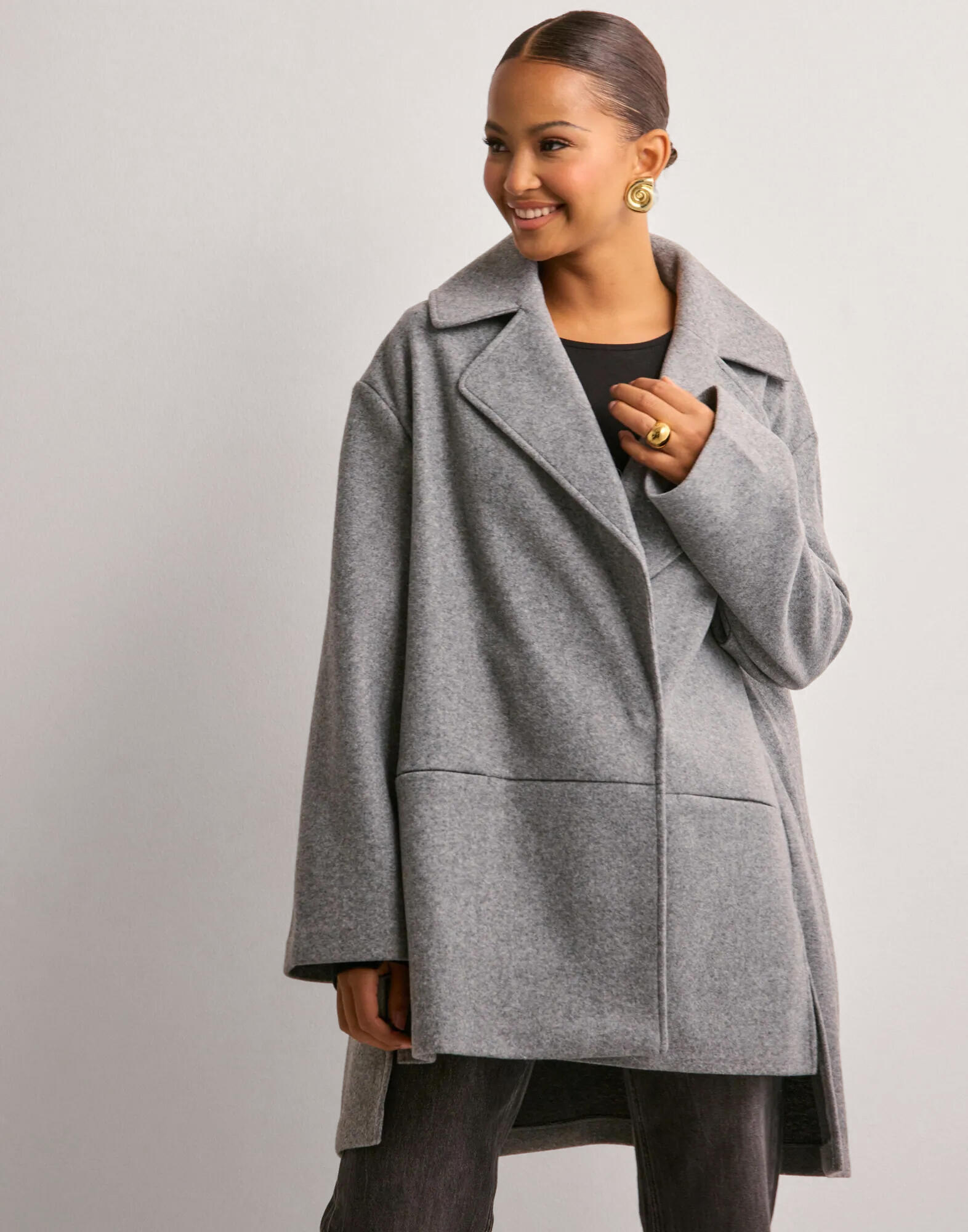 Buy Vero Moda VMFORTUNEAYA LONG COAT GA NOOS - Silver Mink