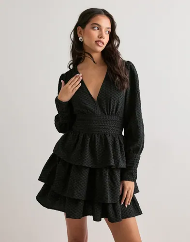 Pieces - Sort - Pcmonika Ls Short Dress Wvn D2D