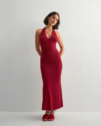 Nelly - Rød - Fine Halterneck Dress