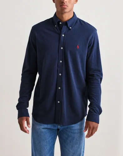 Polo Ralph Lauren Lsfbbdm5-long Sleeve-knit Enfärgade skjortor Blå