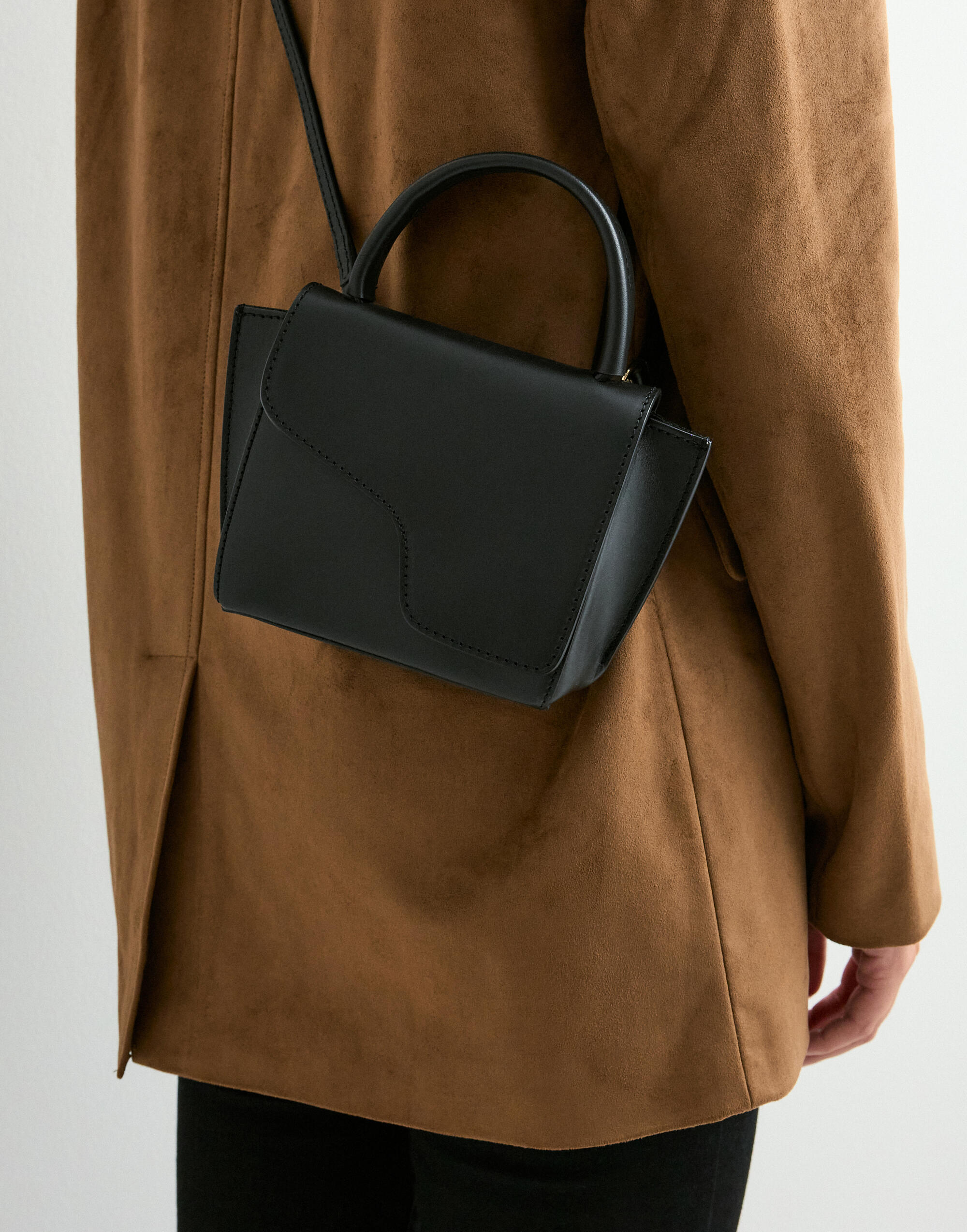 Buy ATP ATELIER Montalcino Leather Mini Handbag - Black | Nelly.com