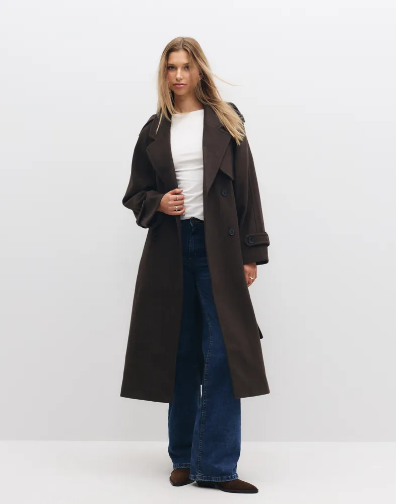 Onldear-Trillion Long Belt Coat Pnt