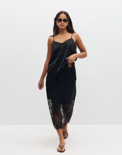 VERO MODA Vmollie Lace Long Singlet Top Wvn linnen dam – bild 2