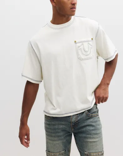 True Religion Ss Tr Rope Script Boxy Tee Kortärmade t-shirts Vit