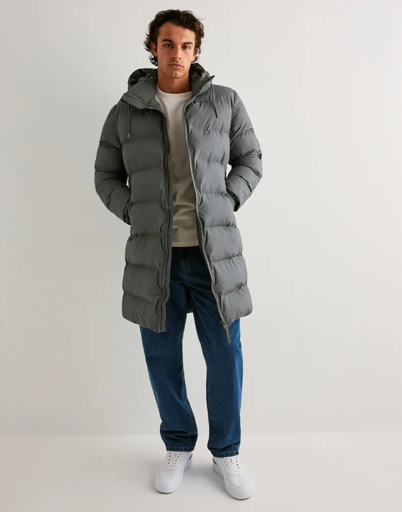 Buy Rains Alta Long Puffer Jacket W3T4 Grey NLYMAN