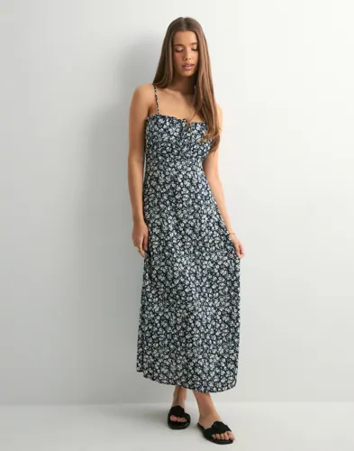 Only - Blå - Onlnelly Life Alexa Midi Dress Noos