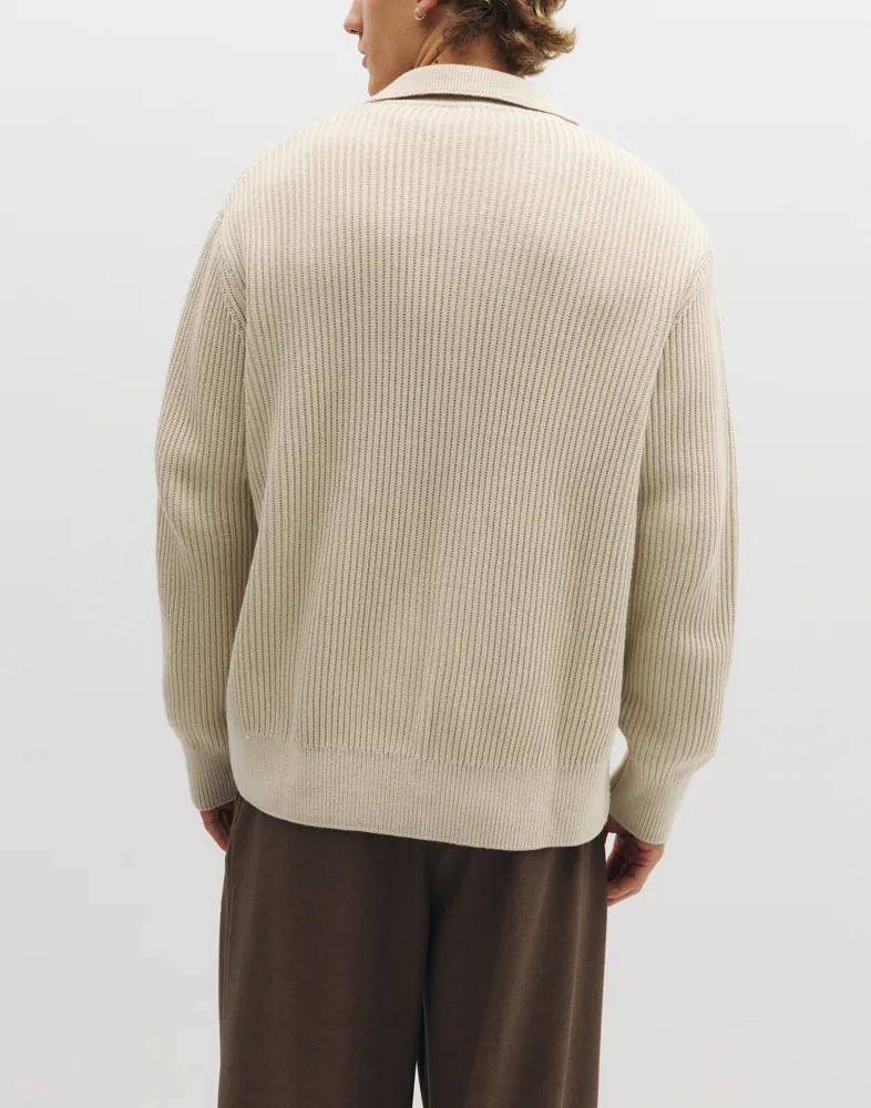 Selected Men Slmdry Ls Rib Polo Cardigan Cardigans & Koftor herr – bild 3