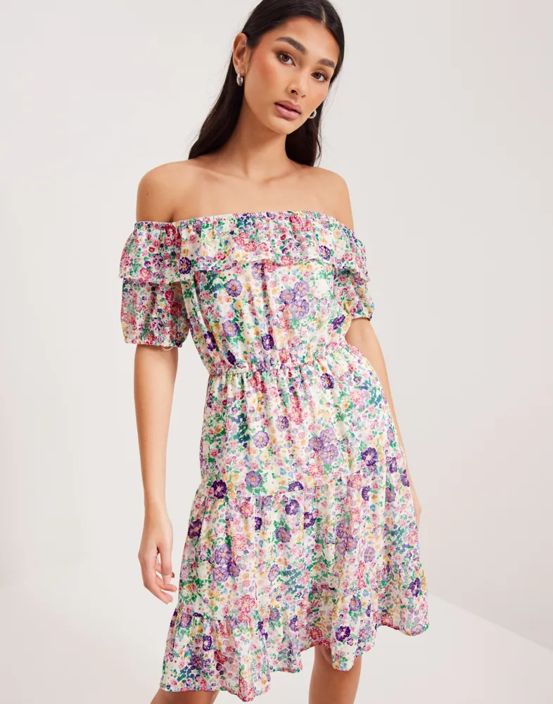 Buy Vila VIMADISON OFFSHOULDER S/S DRESS/DC/ - Pastel Lilac Multi Color  Flowers | Nelly.com