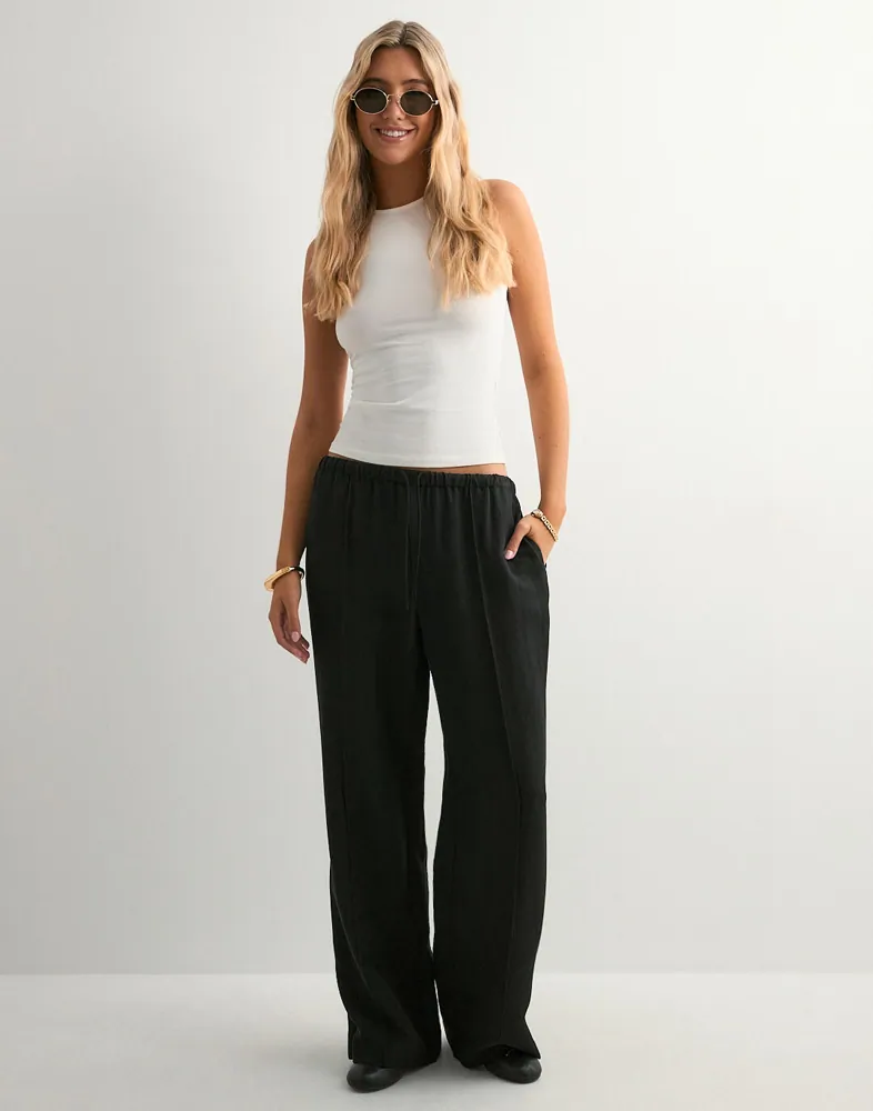 Wide leg long wool pants for women 5325