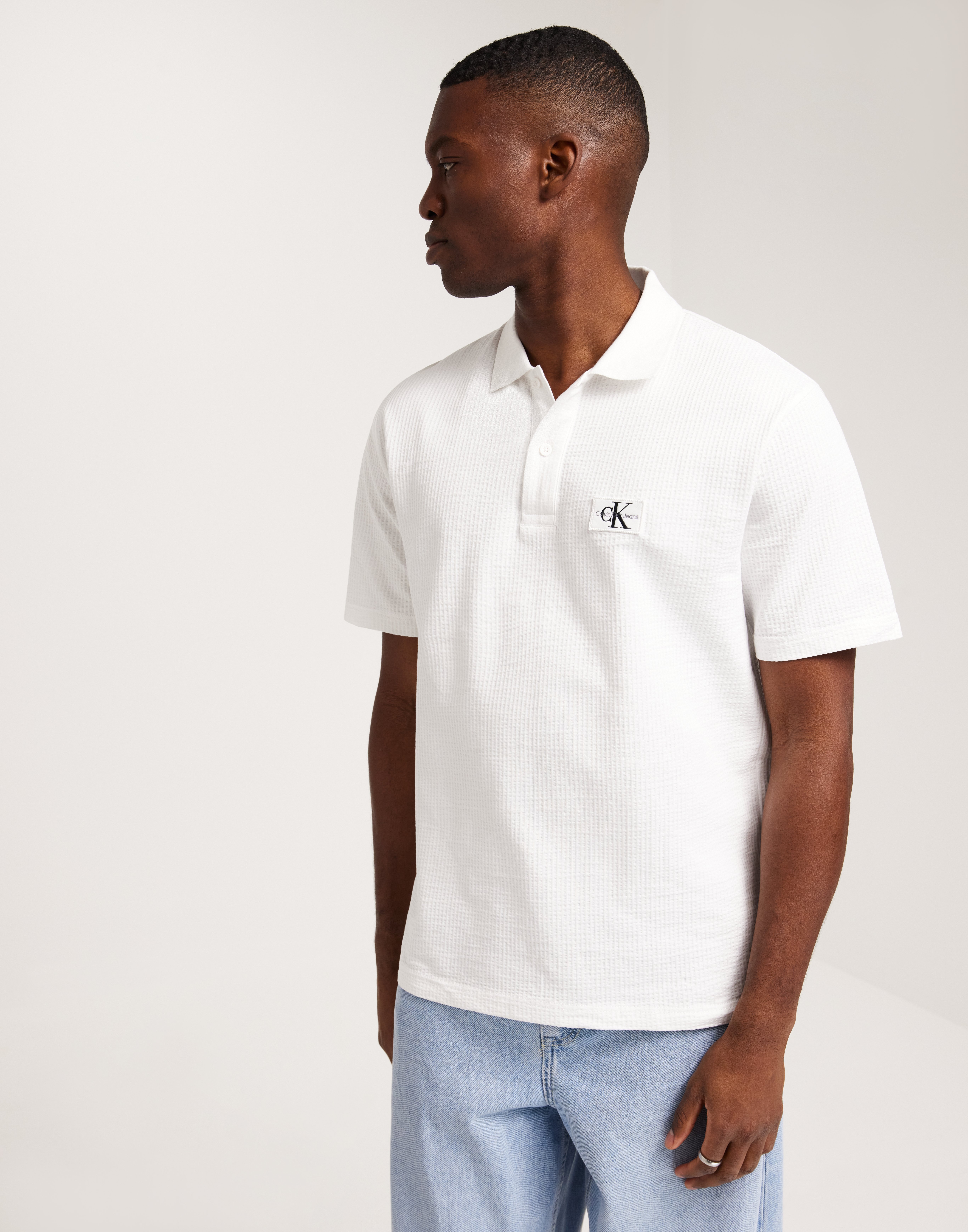 Calvin Klein Jeans Texture Polo Kortærmede poloer Hvid