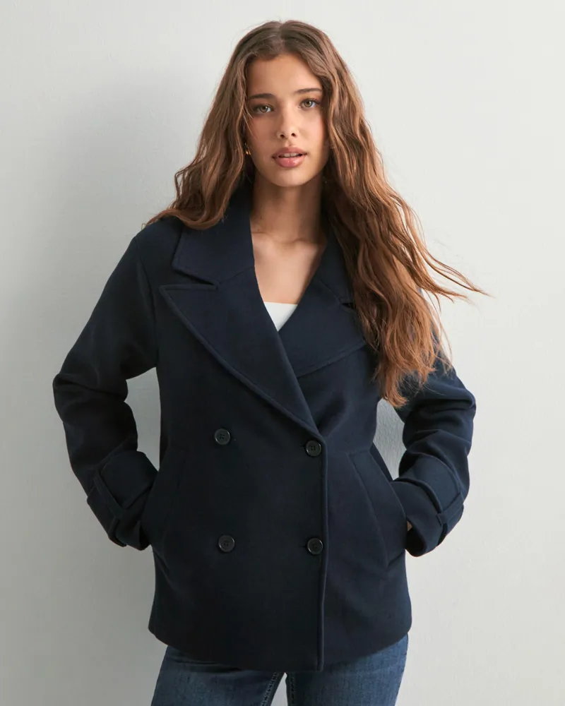 Outerwear Navy Blue Peacoat Womens Kimi Kai Women's 