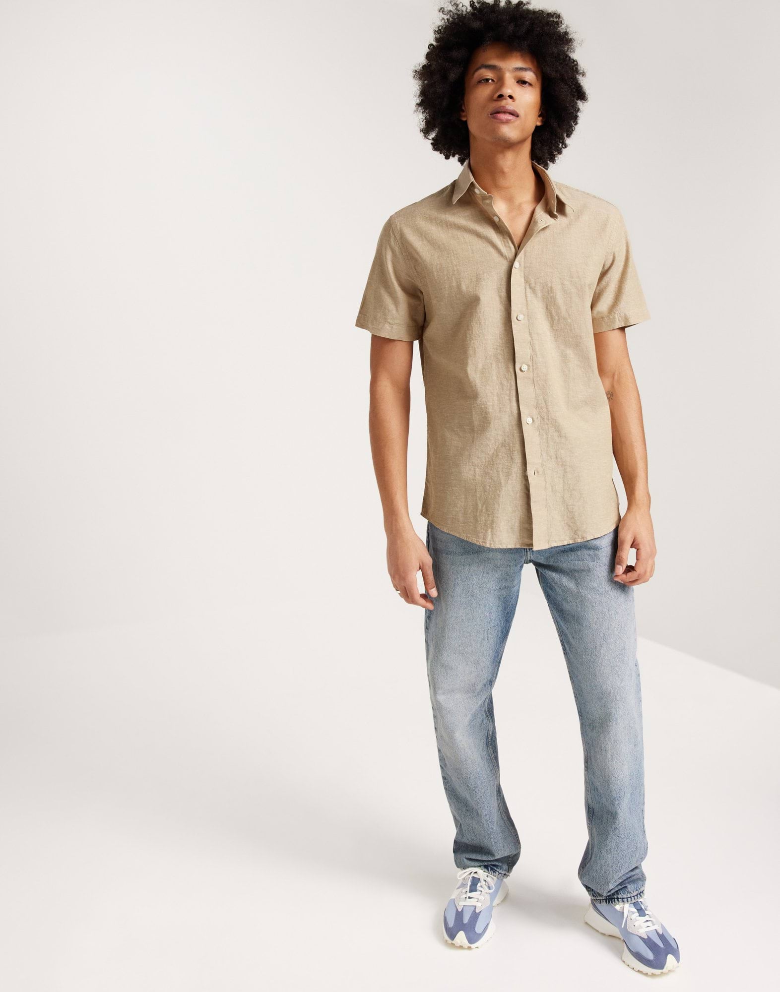 SLHREGNEW-LINEN SHIRT SS CLASSIC W