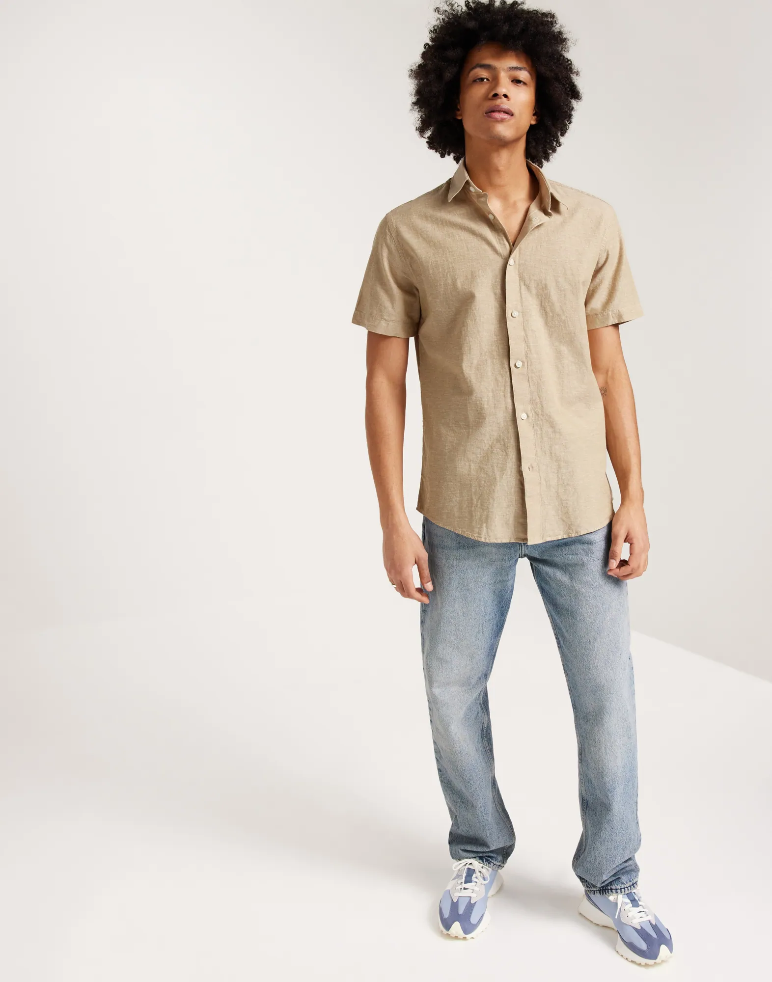 SLHREGNEW-LINEN SHIRT SS CLASSIC