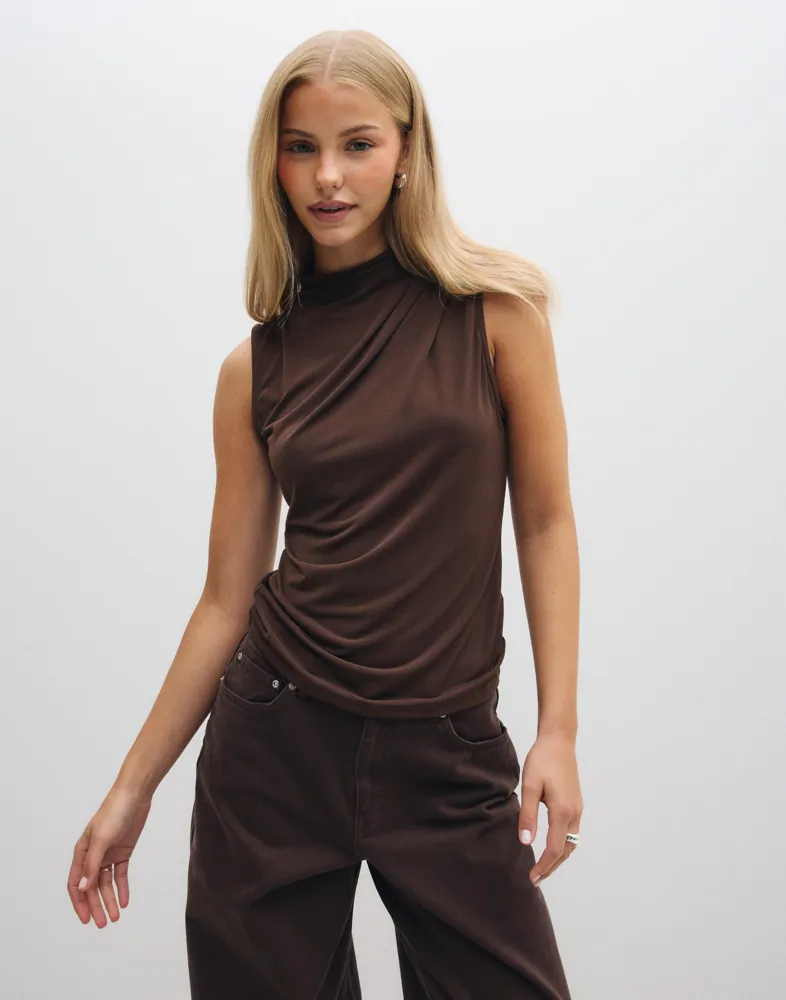 Pcmadison Sl Draped Top Noos Bc